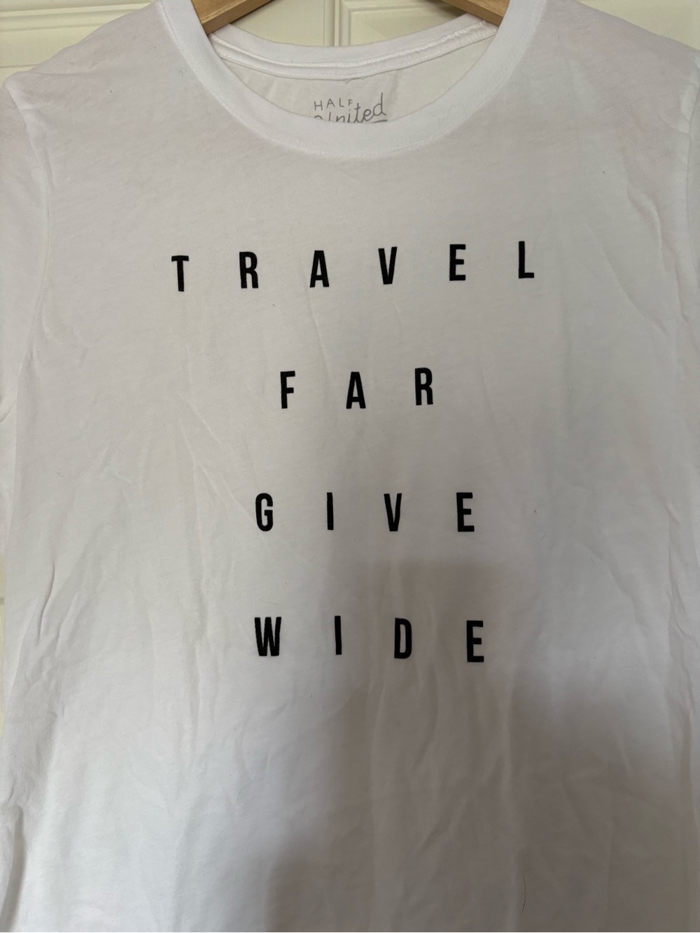 white travel tee